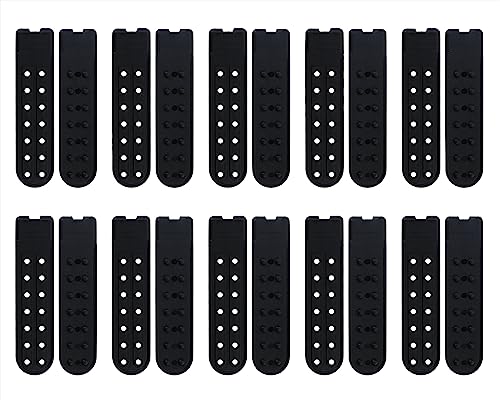 PENTA ANGEL 10 Pairs Snapback Straps with Double 7 Holes Hats Caps Repair Plastic Fasteners Buckle Extender Snap (2x8.4cm, Black, 10) - TiquesandFleas at The Gray Market