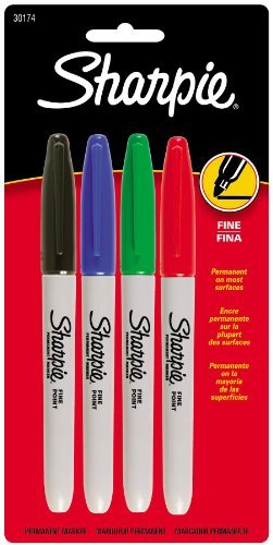"Sharpie Fine Point Permanent Markers 4/Pkg-Red, Blue, Black, Green" - TiquesandFleas at The Gray Market