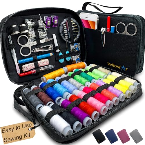 VelloStar Sewing Kit for Adults - Over 100 Sewing Supplies and Accessories - Needle and Thread Kit for Sewing - Hand Sewing Kit Basic for Small Fixes - Sewing Kit for Beginners for Travel Emergency - TiquesandFleas at The Gray Market